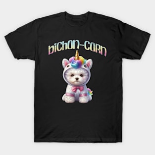 Bichon-corn Kawaii Bicon Frise Unicorn Dog Pastel Puppy T-Shirt